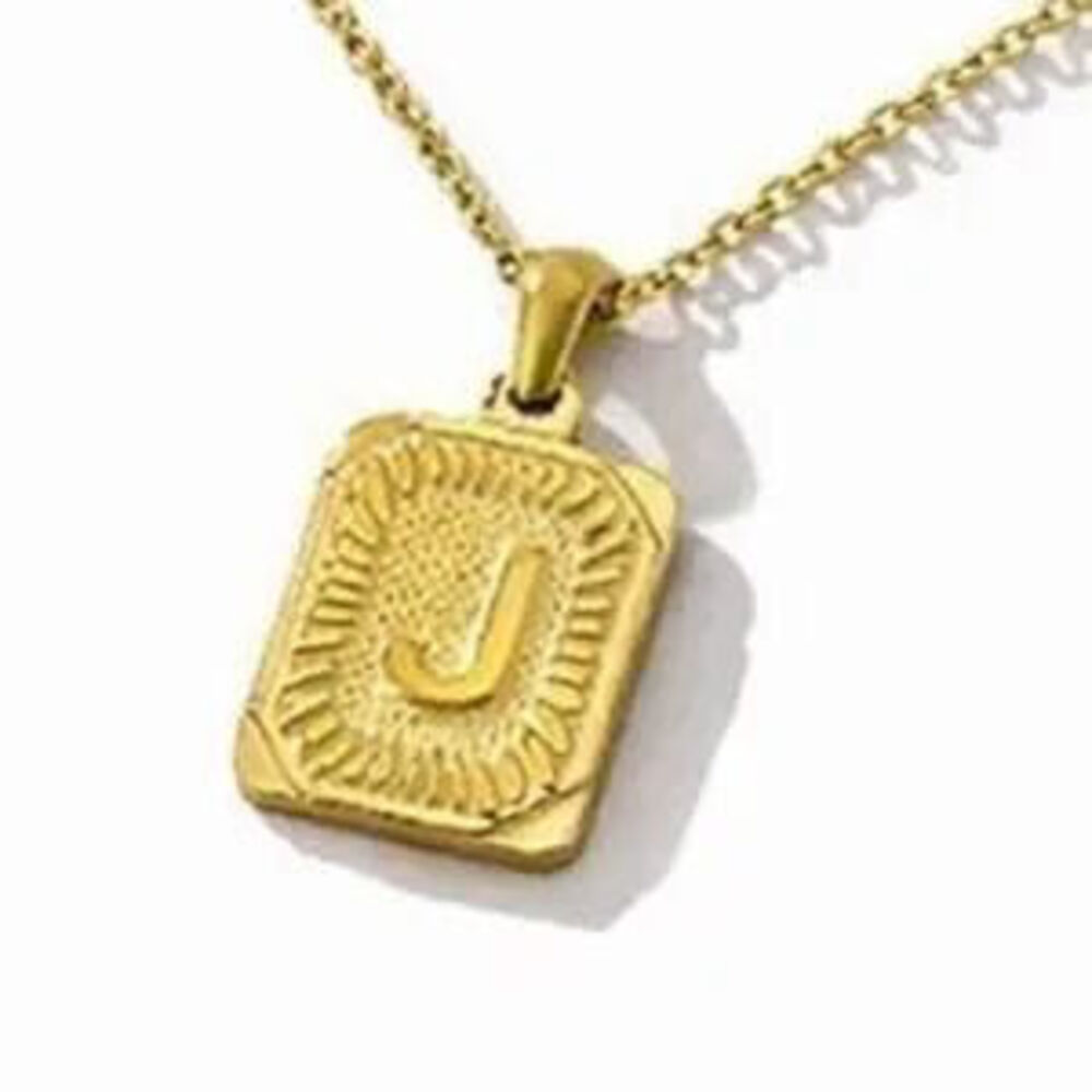 Gold Monogram Initial Necklace (J) (9024)